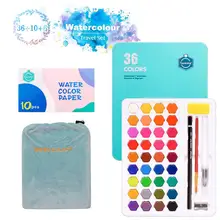 Твердые акварельные краски, художественные принадлежности Набор 36 цветов для творчества для рисования портативный набор акварельных красок Airst школьные принадлежности