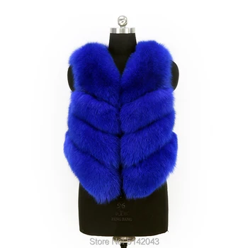 

2020 Women's Natural fox fur vest jacket waistcoat gilet 100% real fur vest