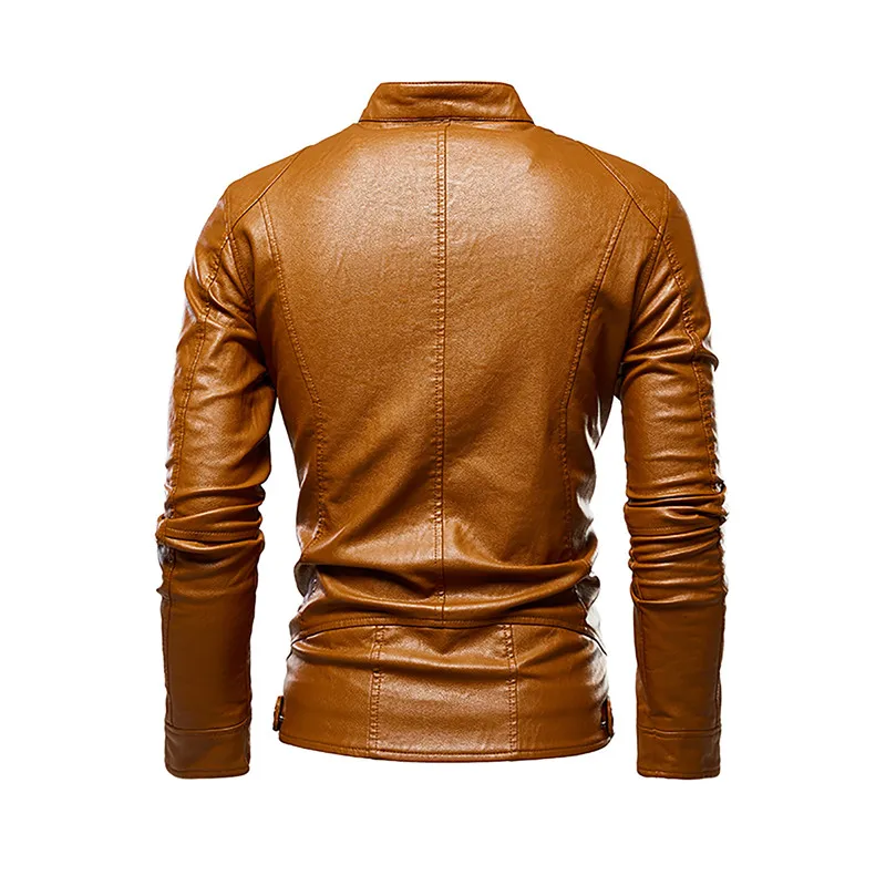 Осень и зима новая мужская кожаная куртка теплая мотоциклетная одежда большой размер PU кожаная куртка плюс бархатная мужская куртка