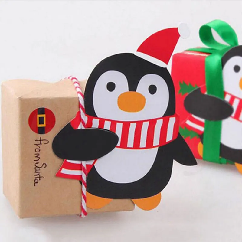 

Sweet Holder Lollipop Stick Card Paper Card Lollipop Holder Colorful Festive Ornament Gift Christmas Santa Claus Penguin Design