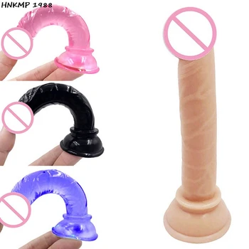 Realistic Dildo Anal Masturbator Sex Toys For Couples Crystal Jelly Dildo Suction Cup Penis Thrusting Dildo Phalos For Women Hot 2