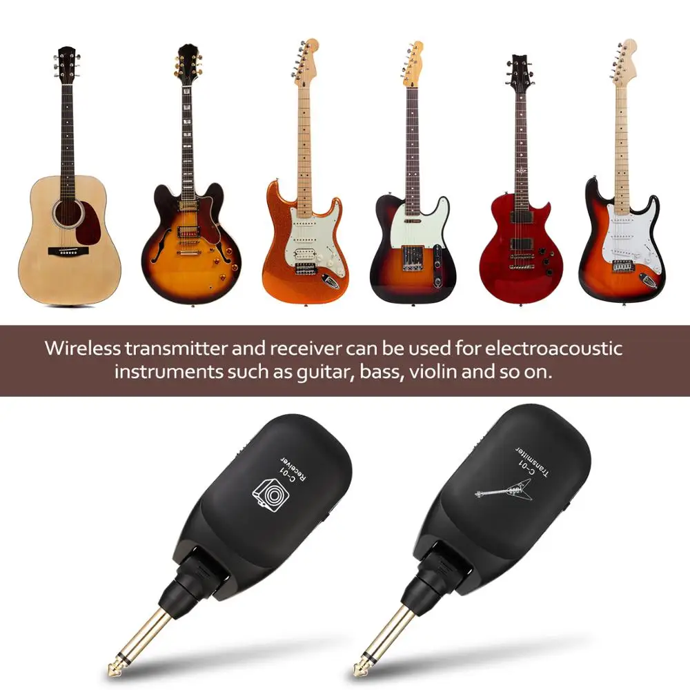 Wireless Guitar System Built in Rechargeable 4 Channels Wireless Guitar  Transmitter Receiver for Electric Guitar Bass|Guitar Parts & Accessories| -  AliExpress