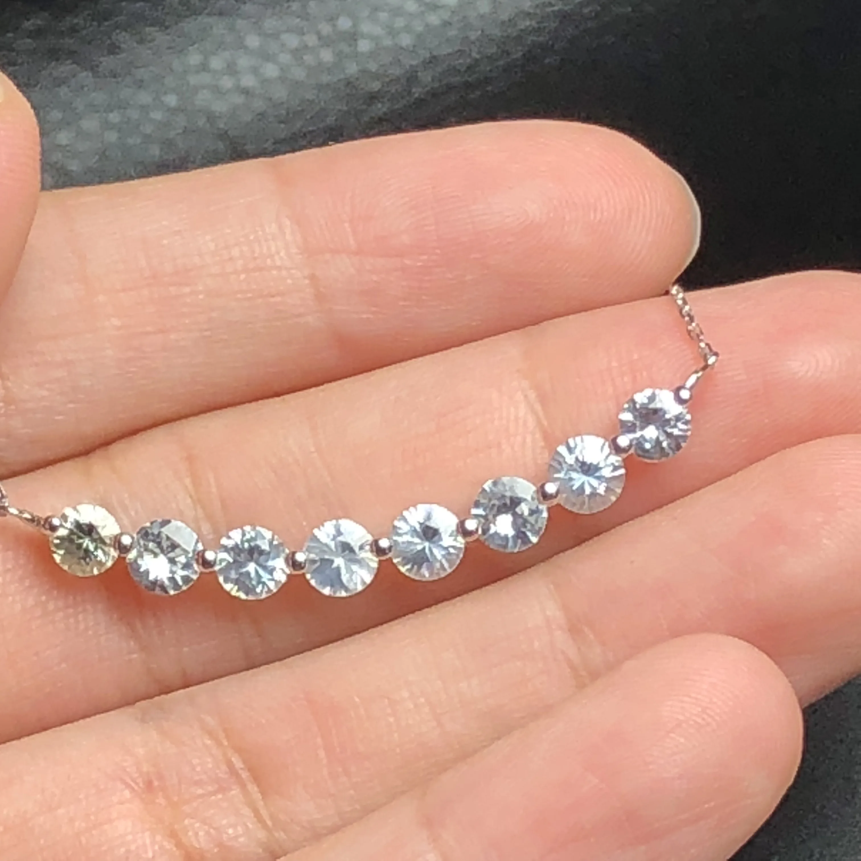 Настоящие хорошие драгоценности 14K белого золота AU750 натуральные белые драгоценные камни-сапфиры 3.05ct подвески для милое Женское Ожерелье