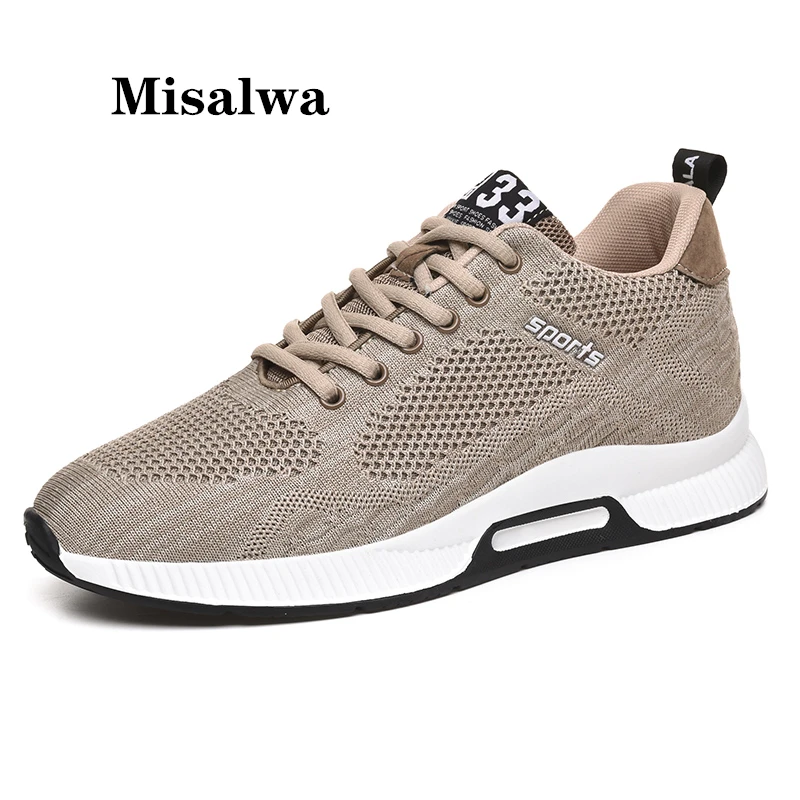 Misalwa Men Elevator Shoes Invisible Height Increasing Spring Summer Casual Sneaker Soft Breathable Young | Обувь