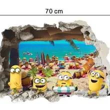 Новые 3D канализационные Миньоны настенные наклейки для детских комнат и детского сада наклейки для автомобиля из ПВХ плакат Гадкий я домашний декор