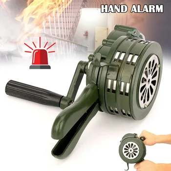 

Hand Crank Siren Horn 110dB Manual Operated Metal Alarm Air Raid Emergency Safety FKU66