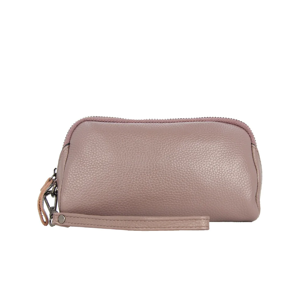 Light Purple Женский кошелек из натуральной кожи, мягкий длинный кошелек на молнии, женские кошельки, кошельки с ремешком на запястье, клатч для телефона, большая ВМЕСТИТЕЛЬНОСТЬ - Цвет: Light Purple
