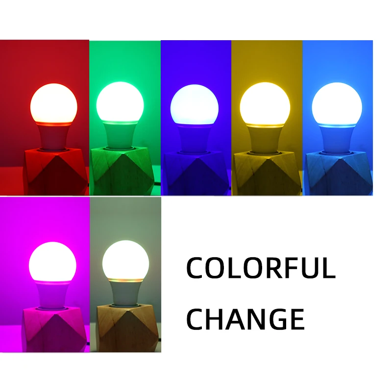 Светодиодная лампа rgb A60 G45 E27 3 Вт 7 цветной светодиодный светильник SMD 2835 220 В