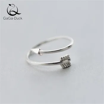 

New Creative Fashion Jewelry Arrow 925 Sterling Silver Simple Popular Love Heart Shaped Women Opening Rings R575