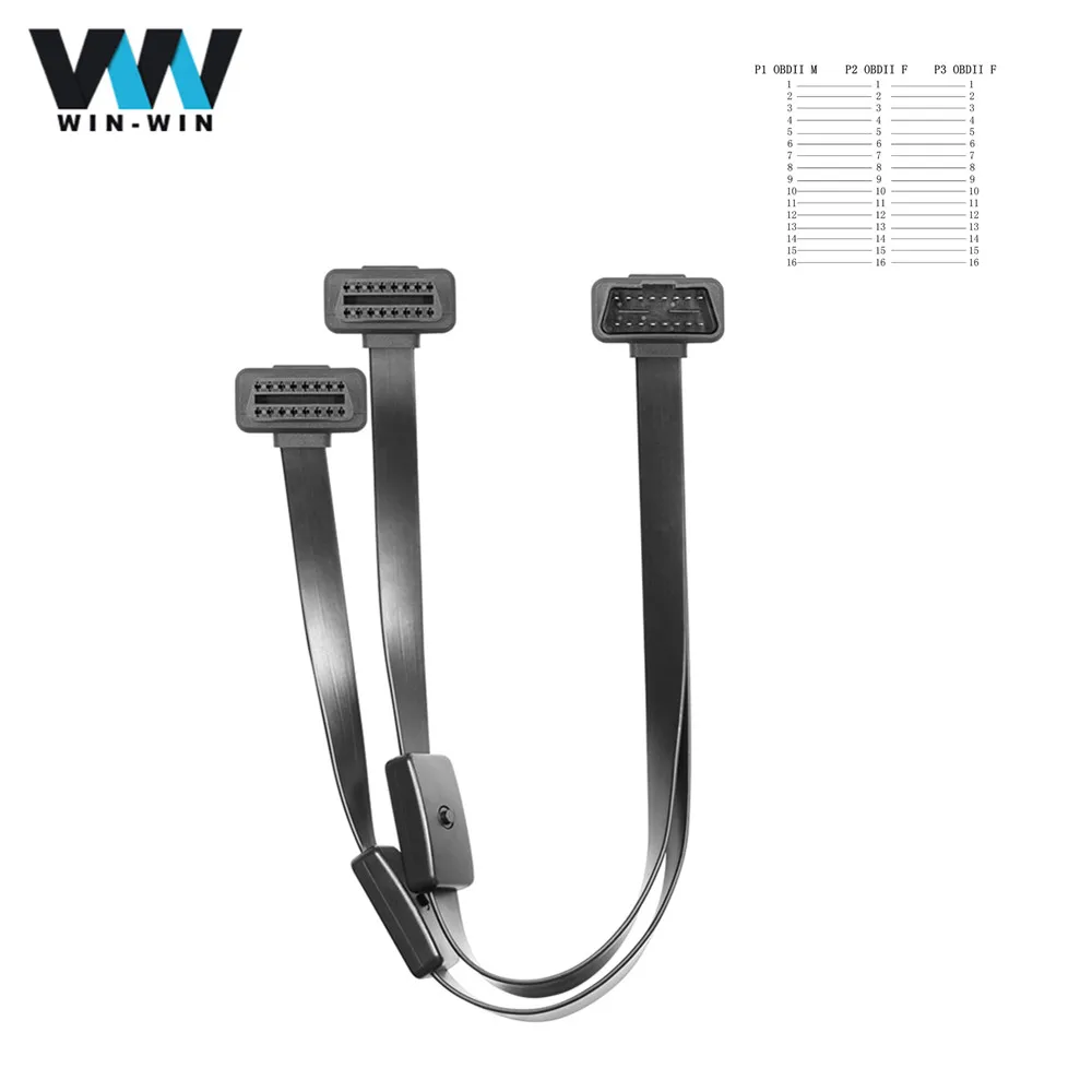 Удлинительный кабель 2 в 1 16 контактов с выключателем obd obd2 ELM327 V1.5 двойная плата PCB