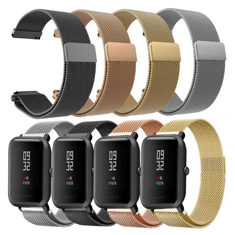 

2020 New Youth Watch Bracelet Stainless Steel Strap For Xiaomi Huami Amazfit Bip 20mm Band Wristband For Amazfit Bip Watch Strap