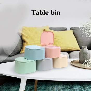 

Multi-function Trash Box Desktop Capped Waste Bin Garbage Can Sundries Organizer Dustbin Home Decor for Can Kitchen Office