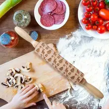 Роллинг булавки рок Снежинка Лось деревянный Роллинг тиснение выпечки печенье, фондан, пирог с рисунком ролик кухня Garget