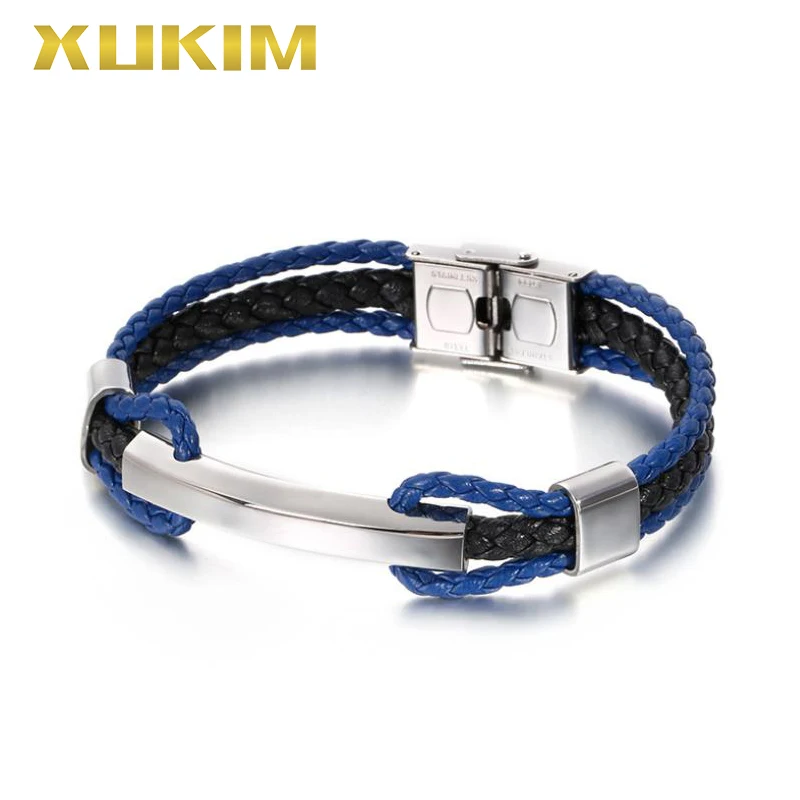 

XB406 Xukim Jewelry New Design Men Leather Bracelet Bangle