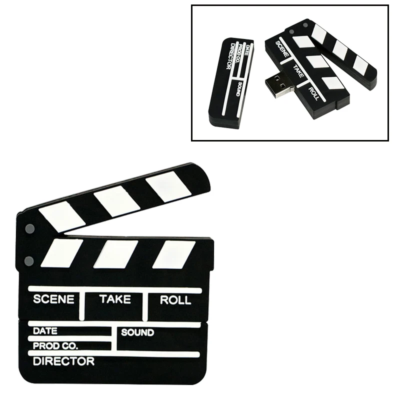 Creative Usb Flash Drive Movie Clapper Board Pendrive 128GB Flash Memory Card 64GB Pen Drive 32GB Usb Stick 4GB 8GB Flash Drive