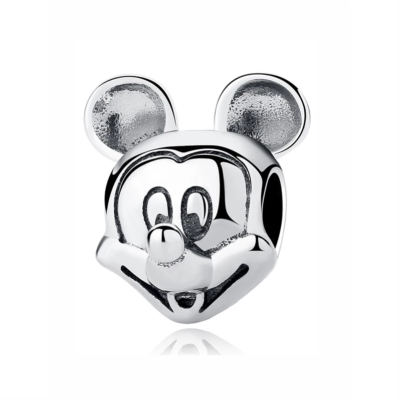 Mickey Portrait Серебряные бусины 925 пробы кристалл Микки Минни безопасная цепь Шарм Подходит Пандора браслет DIY женские ювелирные изделия - Цвет: Mickey Portrait