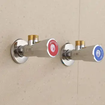 

Copper Angle Stop Valve Hot and Cold Water Stop Valve Quick Open Faucet Valve for Bathroom Kitchen Toilet Sink