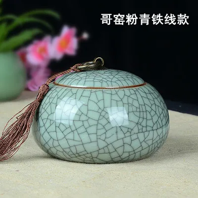 Longquan Celadon большой размер резервуар для хранения ручной работы керамический чайный Caddy набор портативный контейнер пуэр чай герметичные банки - Цвет: C-S SIZE