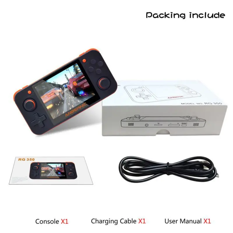 

Free With 32G TF Card IPS Screen Portable Video Game Console Handheld Game Console RG350 Retro Game Console