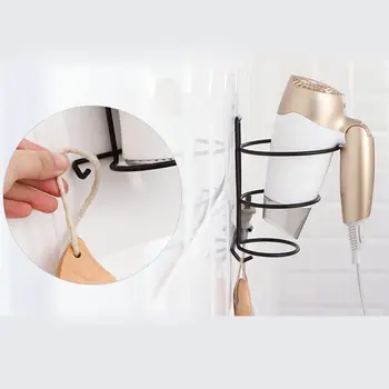 

Hair Dryer Rack Wall Mounted Bathroom Hotel Stand Holder Hairdryer Shelves Shelf Storage Hanger No Drilling