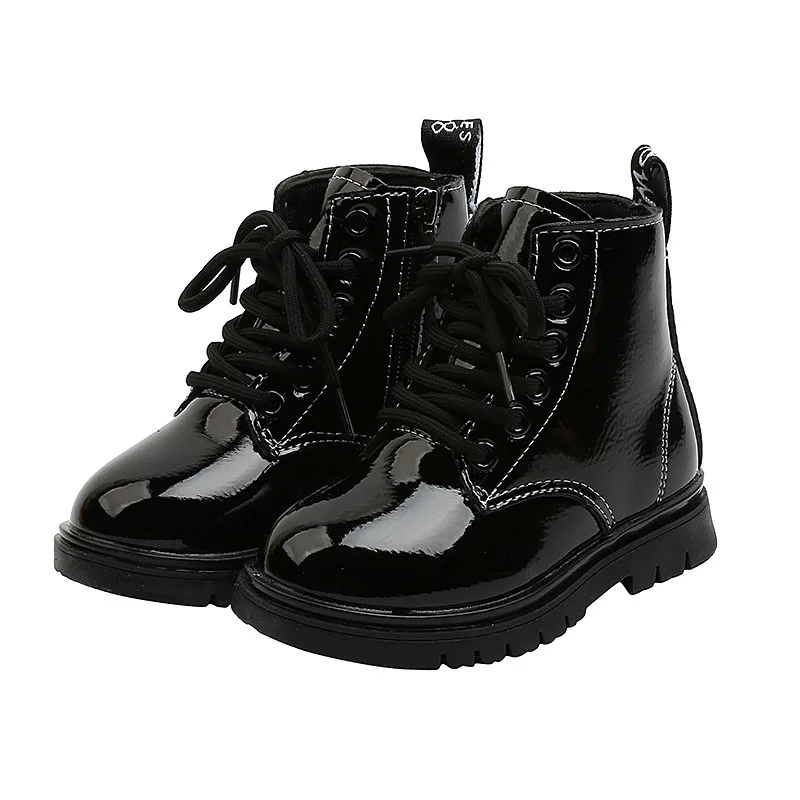 

Fashion Children's Martin Boots Kids Shoes For Autumn Winter Little Girls Shoes boys 1 2 3 4 5 6T Black