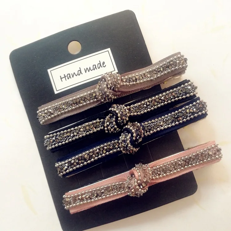 

Shop South Korea New Style Hair Accessories Diamond Set Simple Bang Clip Barrettes Side Clip Duckbill Clip Fj258