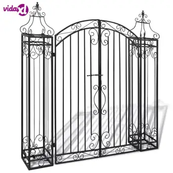

VidaXL Ornamental Garden Gate Wrought Iron 122x20.5x134 Cm Strength Corrosion Resistance Material Garden Gate V3