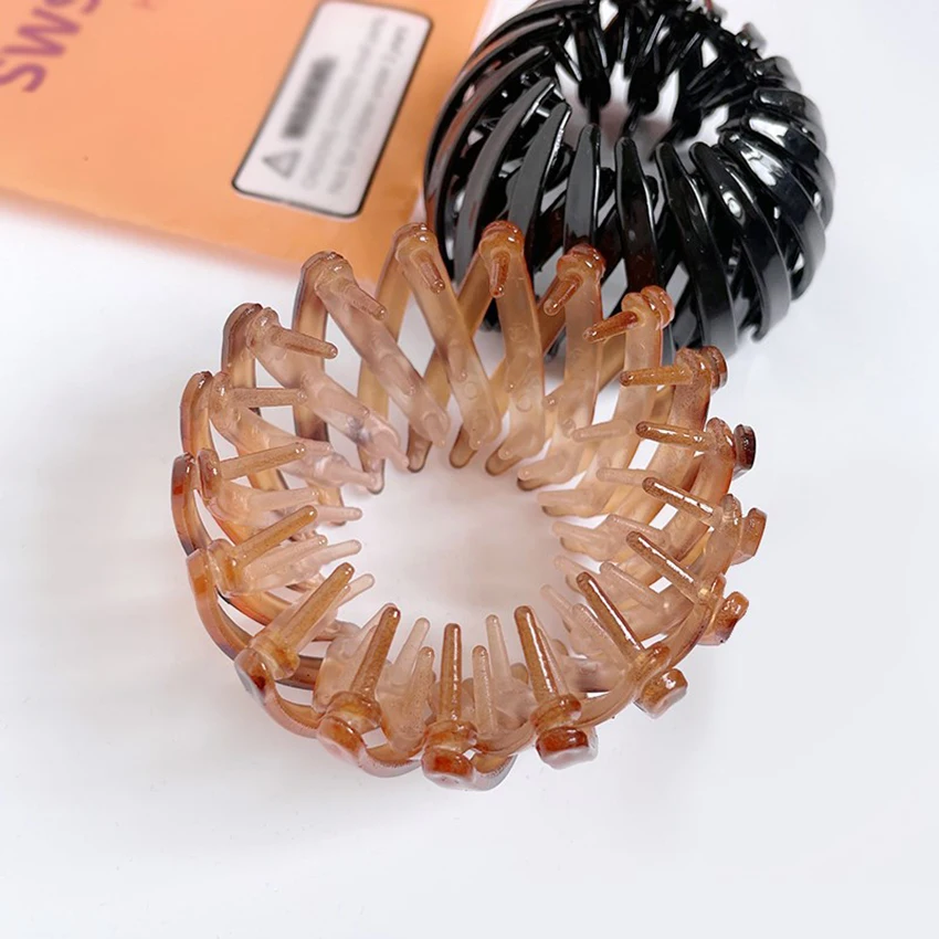 Levao fibbia con strass forcine nido di uccello panino forcina per donna porta coda di cavallo Clip per artigli per capelli Clip per capelli tinta unita copricapo