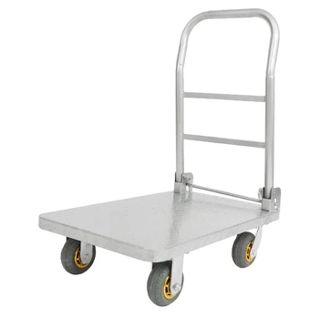 

Simple Portable Pull Small Push Car Heavy King Flat Cart Labor-saving Trailer Lightweight Folding Steel Four-wheeled Cart