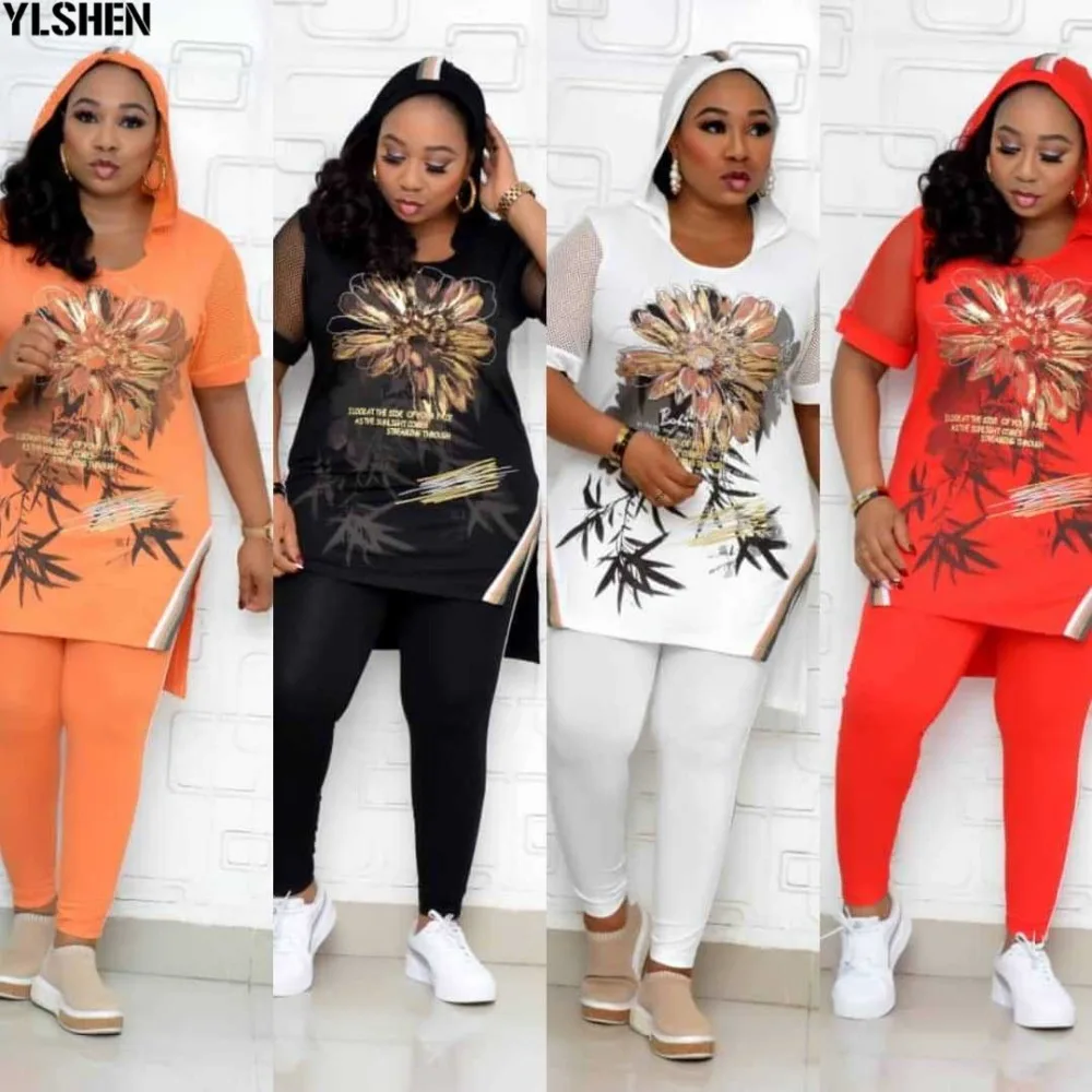 African Dresses for Women 2020 New Top Pants 2 Two Piece Set Dashiki Print Ladies Clothes Robe Africaine Bazin Fashion Clothing 01