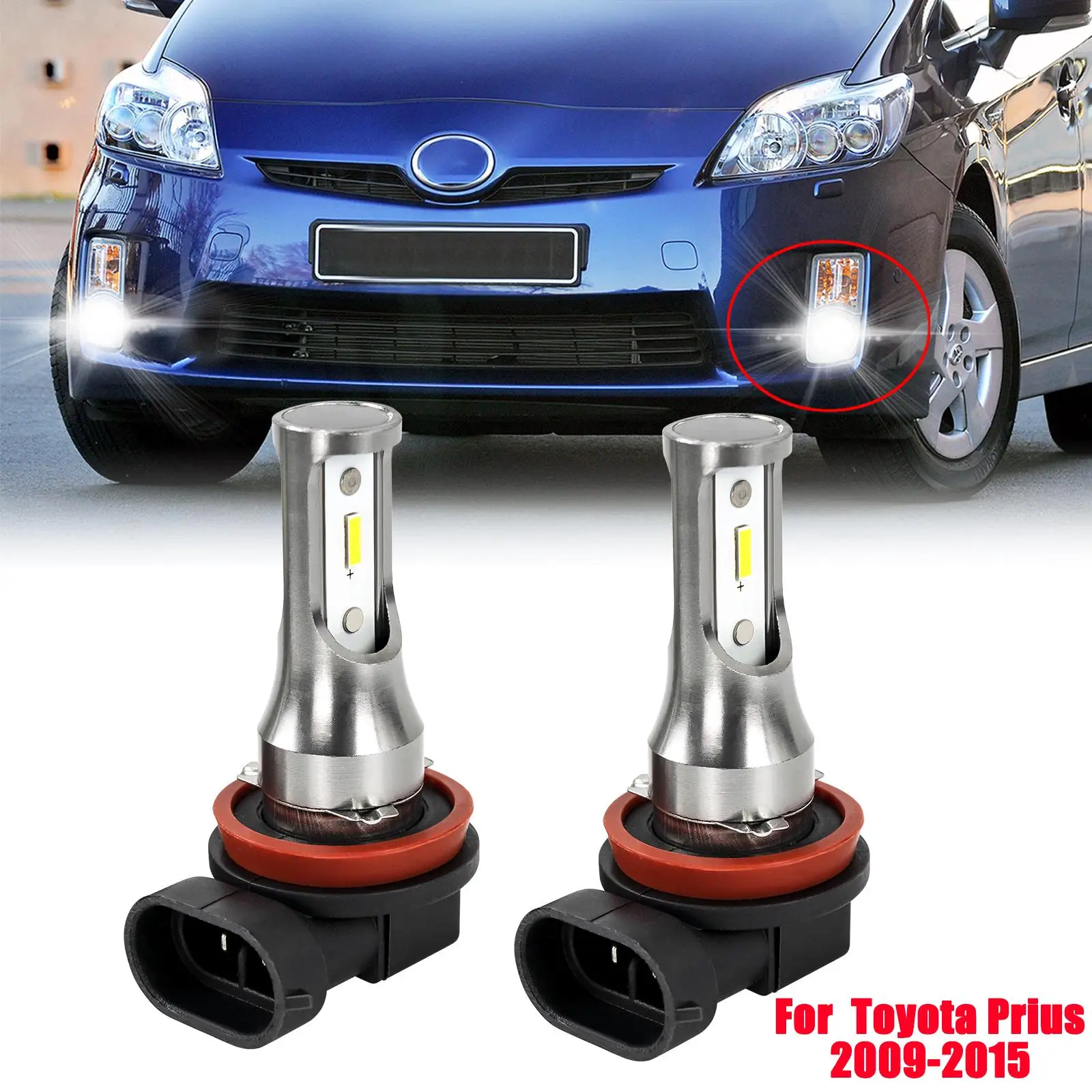 2 x светодиодные лампы для автомобильных фар H8 H9 H11 противотуманные фары 1860 SMD 6000K