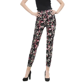 

Women Casual Striped Plaid Ninth Pants High Waist Ladies Skinny Casual Pencil Trousers