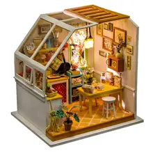 DIY Small Doll House Gourmet Kitchen Educational Assembled Model Without Dust Cover Color Box Packaging Christmas Gift