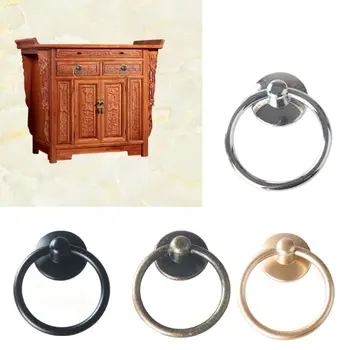 

10Pcs Cabinet Knob Cupboard Drawer Pull Handle Dresser Ring Pulls with Screws Woodworking Replacements Accessories 4 Colors