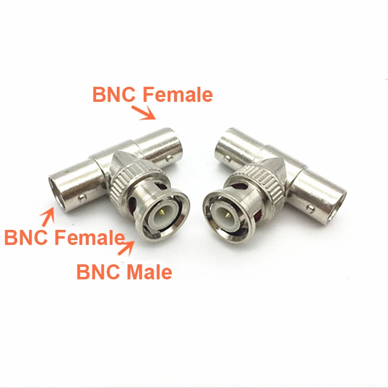 2pcs/Lot BNC Male Plug to 2 BNC Female Jacks Straight Convert Connector T Adapter BNC Q9 Connector 3 Way Splitter