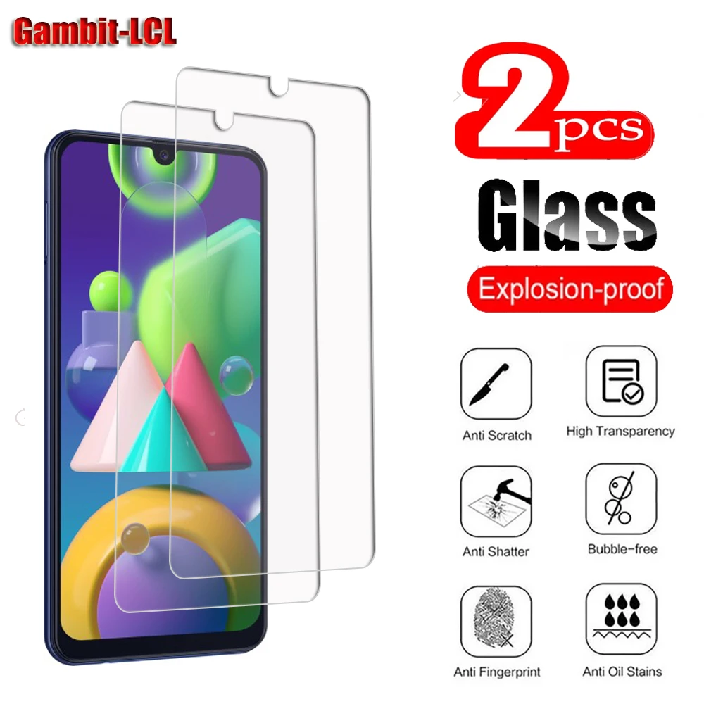 

Оригинальное защитное закаленное стекло для Samsung Galaxy M21 6,4 дюйма GalaxyM21 2020 SM-M215F, защитная пленка для экрана телефона, 2 шт.