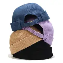 Women Hip Hop Men Hat Washed Cotton Retro Skull Cap Adjustable Brimless Hat Landlord Breathable Beanie Hat Sailor Cap