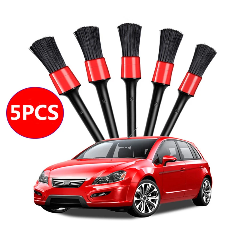 5pcs Car Detailing Brush Auto Cleaning Brushes Universal Wheel