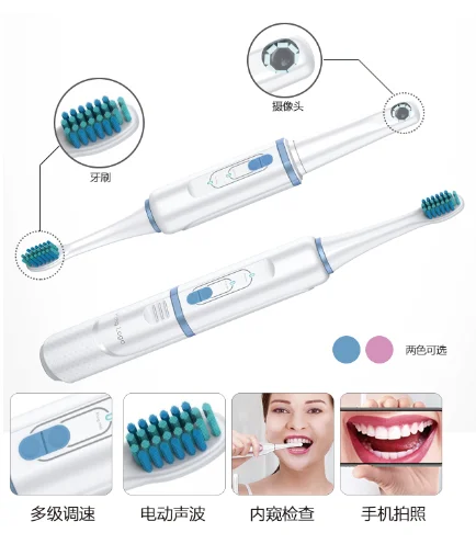 Ультразвуковая электрическая зубная щетка с 2 xbrush головки IPX7 из водонепроницаемого материала