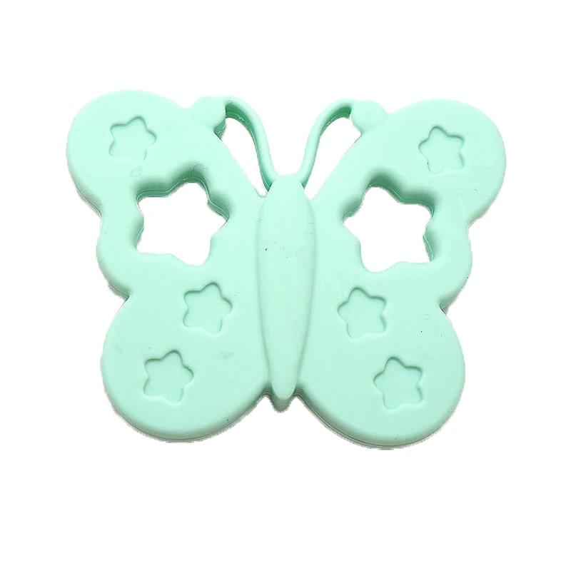 Mint Green Chenkai 10 шт. BPA Силиконовая Бабочка Прорезыватель для зубов соска ручной работы Прорезыватель для зубов DIY для кормления ребенка соска клип ожерелье ювелирные изделия - Цвет: Mint Green