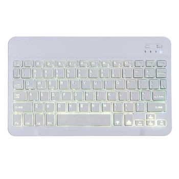 

9.7\" Wireless Ultra Slim Aluminum Russian Spanish Bluetooth Chocolate Keyboard L4MD