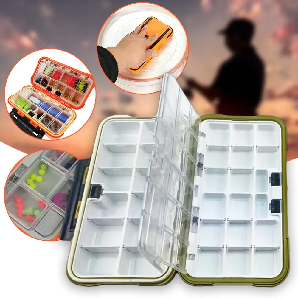 

Fishing Tackle Box Waterproof Double-sided Bait Hook Storage Hook Fly Fishing Box Accessories 12-30 Grid