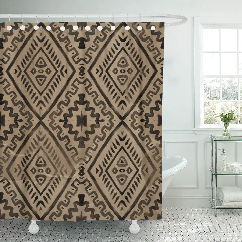 Синий дым акварель Ручной Красочные Boho Цветочный узор в этническом стиле