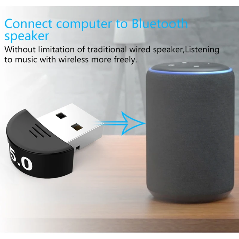 

Wireless USB Bluetooth 5.0 Adapter Transmitter Music Receiver MINI BT5.0 Dongle Audio Adapter for Computer PC Laptop Tablet
