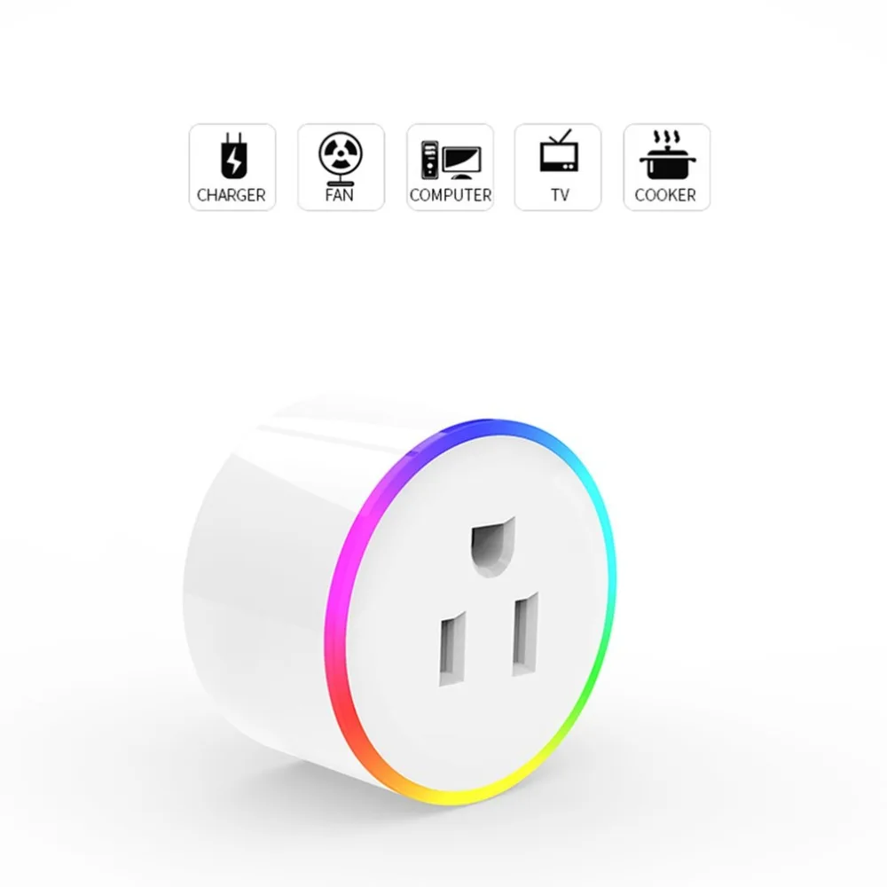 16A RGB Wifi умная розетка с монитором питания беспроводной пульт дистанционного управления умная розетка Бытовая розетка с голосовым управлением