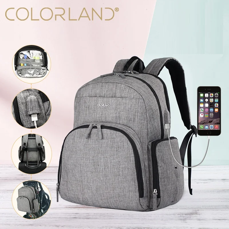 

Baby Diaper Bag With USB Interface Large baby nappy changing Bag Mummy Maternity Travel Backpack for mom Nursing bags