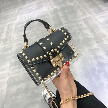 

2pcs Fashion Women Hasp Transparent Messenger Bag Hnadbag Shoulder Bag+clutch Модные Женские Сумки Через Плечо 2020 @30