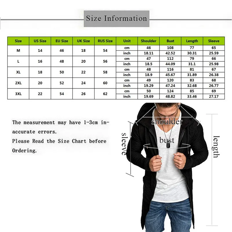 WENYUJH 2019 New Men's Long Cardigan Jacket Hooded Zipper Slim Fit Open Front Longline Cardigans with Pockets Men Sweater Jacket WENYUJH 2019 New Men's Long Cardigan Jacket Hooded Zipper Slim Fit Open Front Longline Cardigans with Pockets Men Sweater Jacket