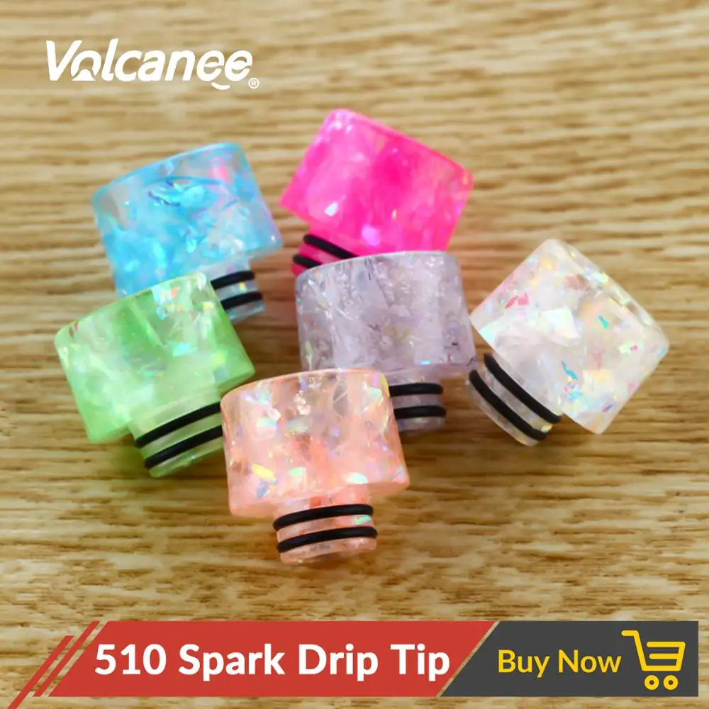 

Volcanee Spark Drip Tip 510 Mouthpiece Epoxy Resin for Vape V8 Baby Kayfun V5 Skyline Vape Tank RTA E Cigarette Accessories