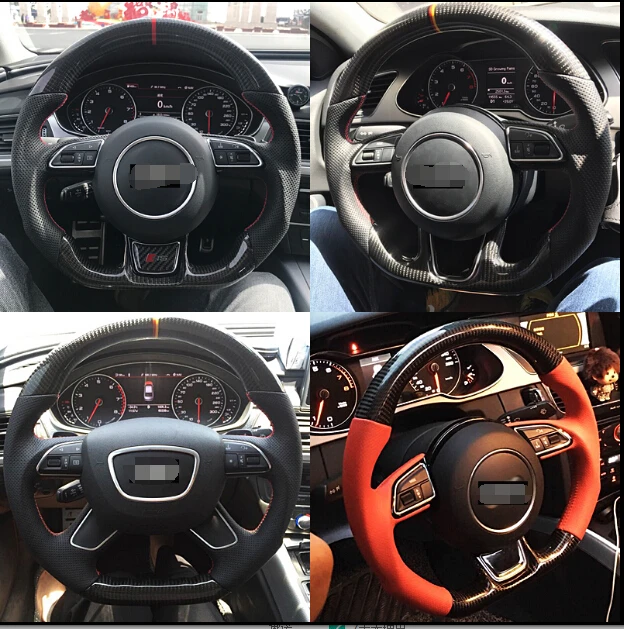 Модификация рулевого колеса автомобиля для Audi A3 A5 A7 A4L A6L Q3 Q5L Q7 A1 TT A8 рулевое колесо из углеродного волокна